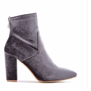 Zoey Boots Velvet Silver/Gray